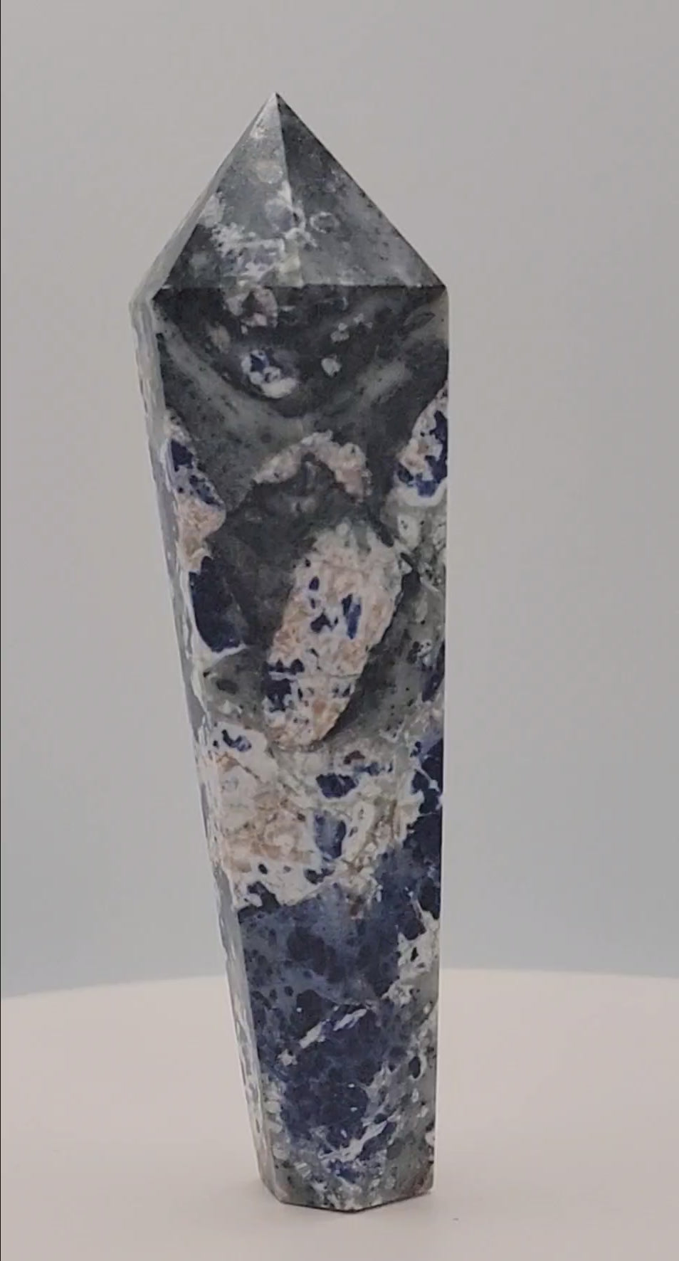 Sodalite Crystal Wand – Polished Blue Stone for Intuition, Clarity & Emotional Balance