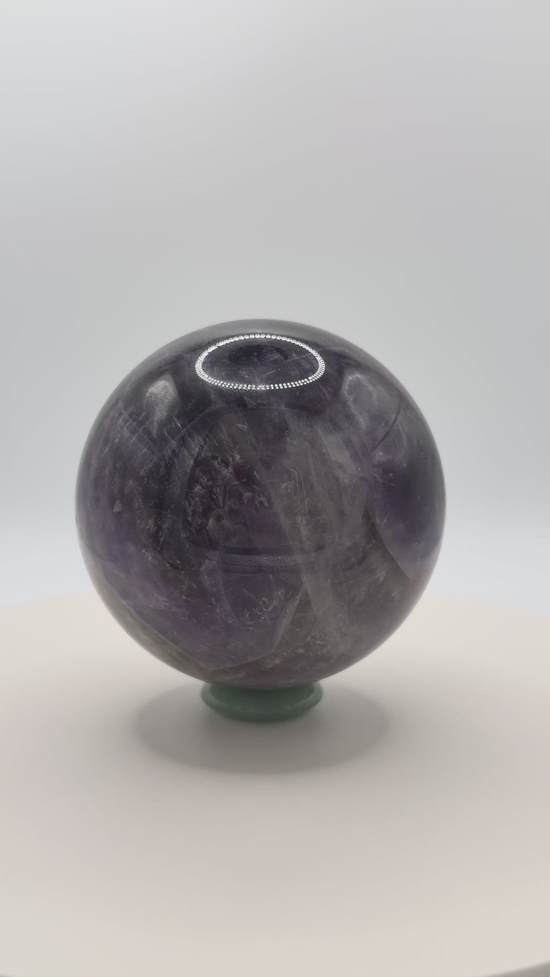 Dream Amethyst Sphere 18oz | Polished Chevron Flower Pattern | Mini Healing Crystal