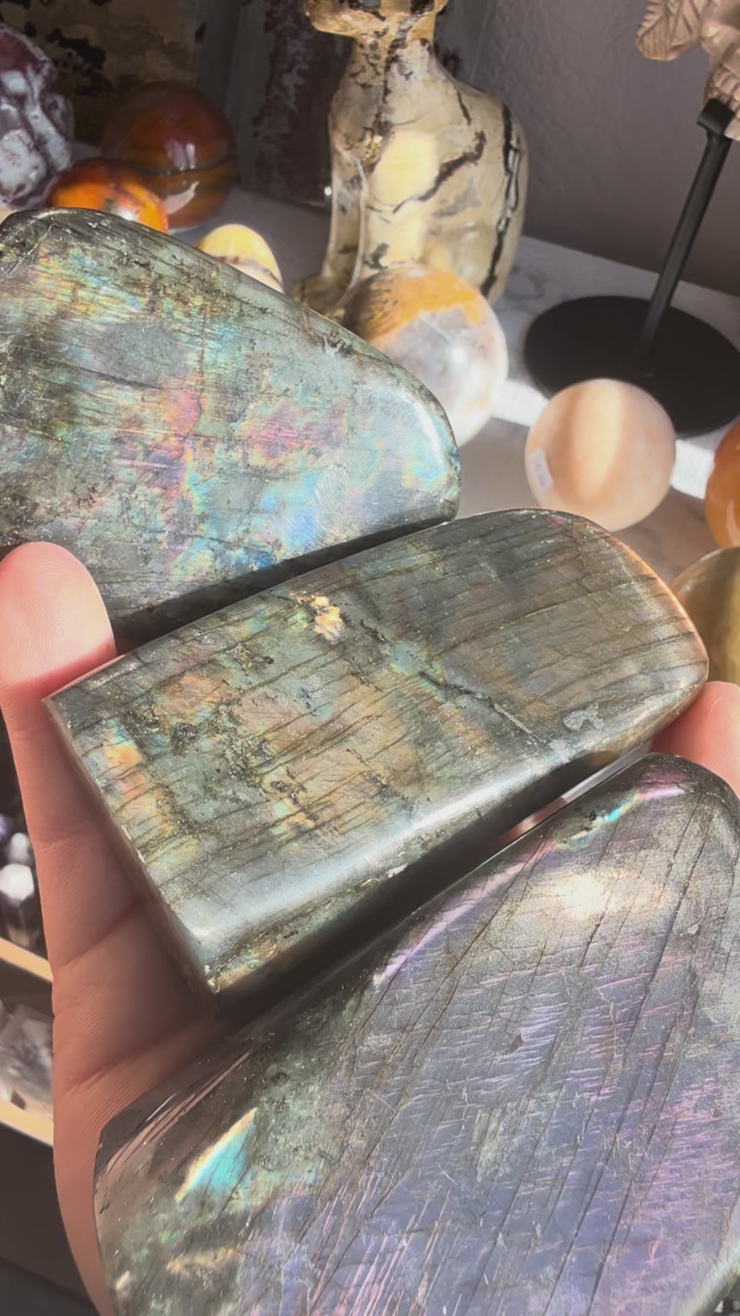 Labradorite – Large 7.6-10.2 oz- Iridescent Crystal for Protection, Intuition & Transformation