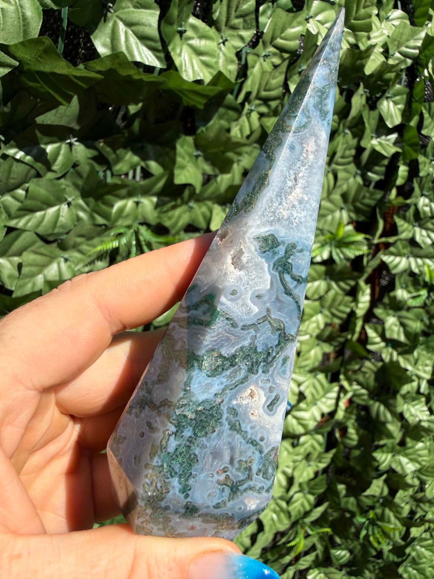 Tree & Moss Agate Diamond Points — Stability • Growth