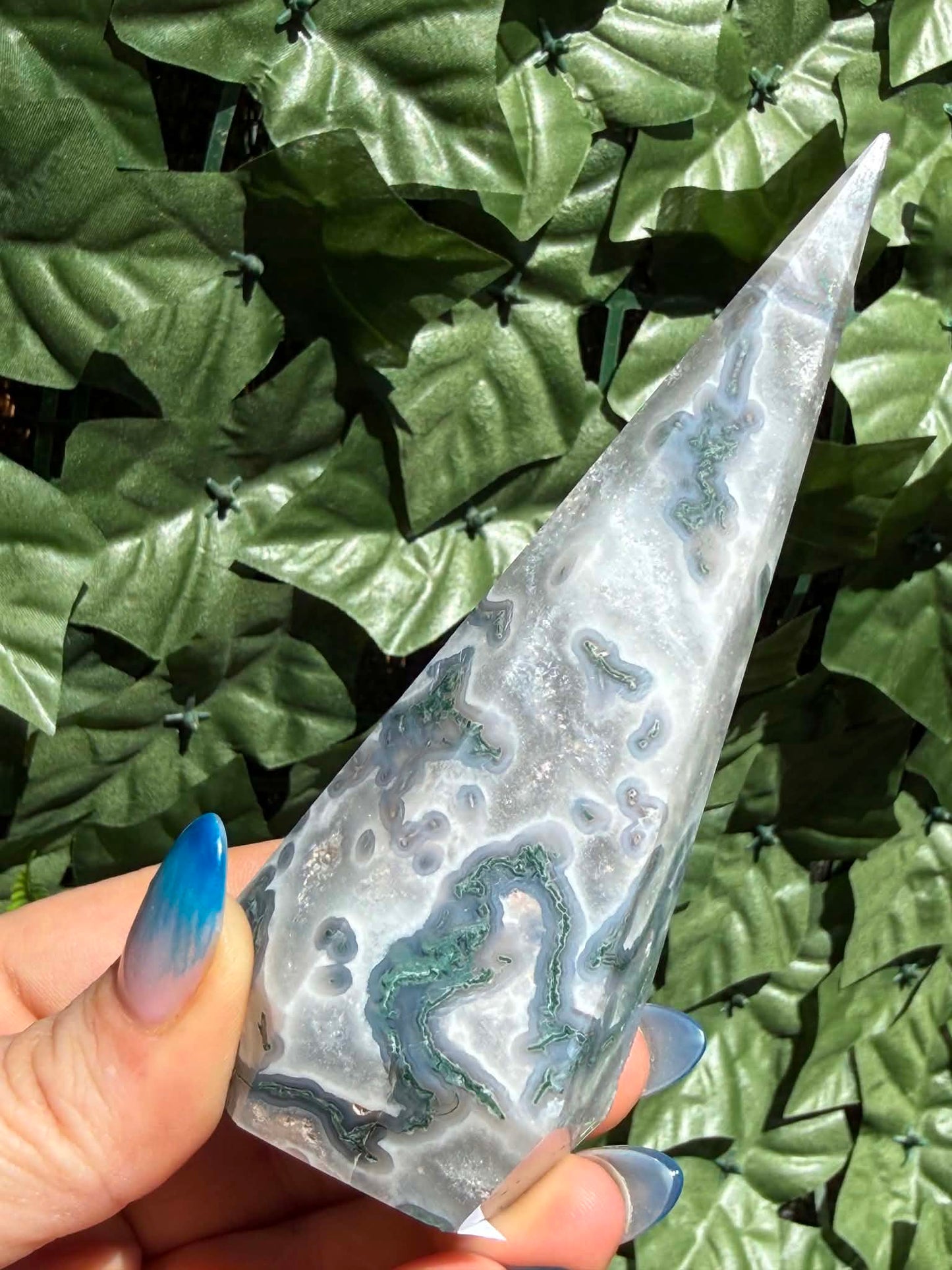 Tree & Moss Agate Diamond Points — Stability • Growth