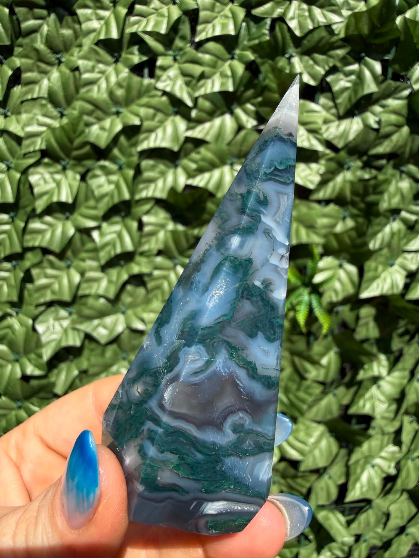 Tree & Moss Agate Diamond Points — Stability • Growth