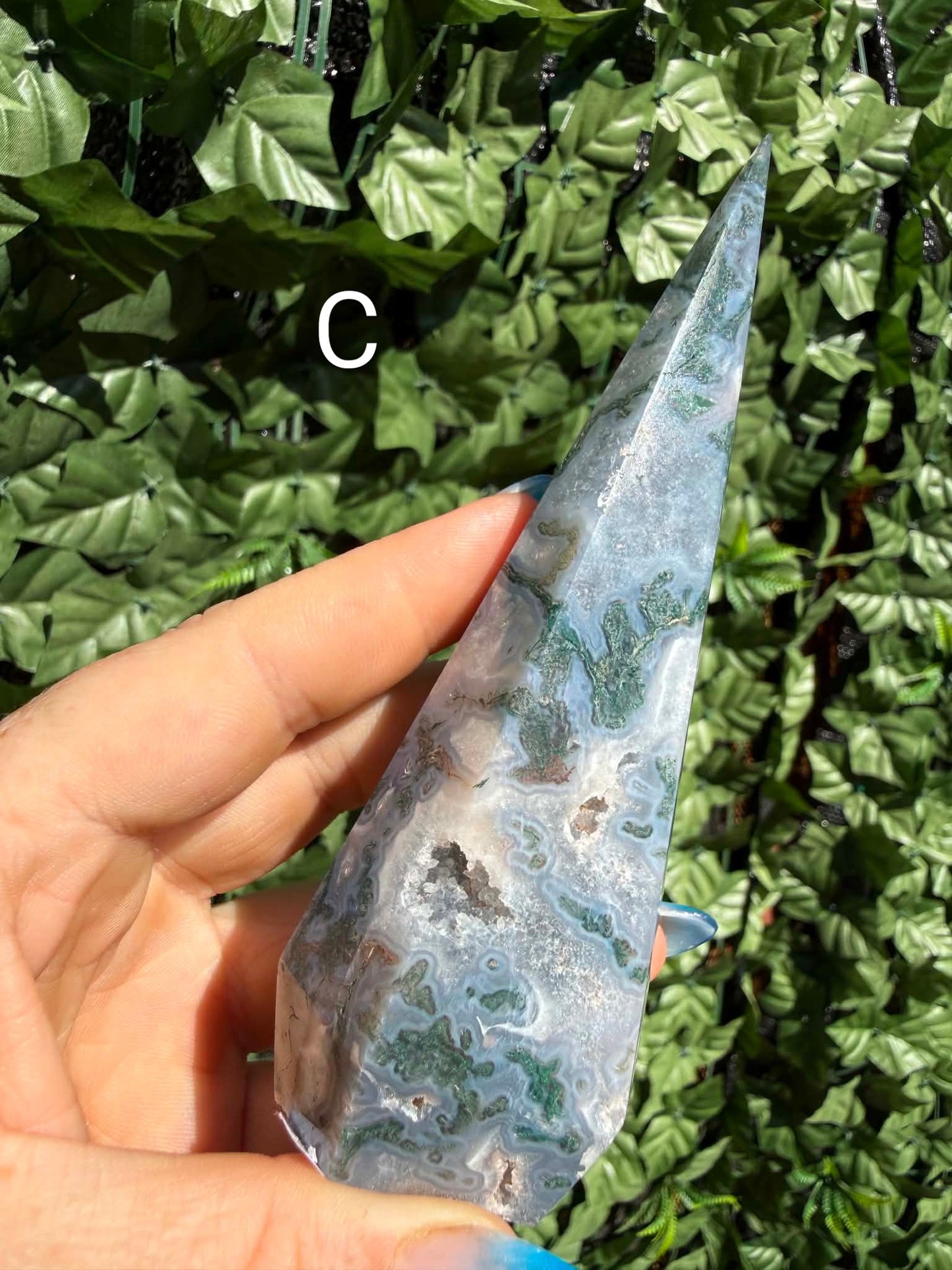 Tree & Moss Agate Diamond Points — Stability • Growth