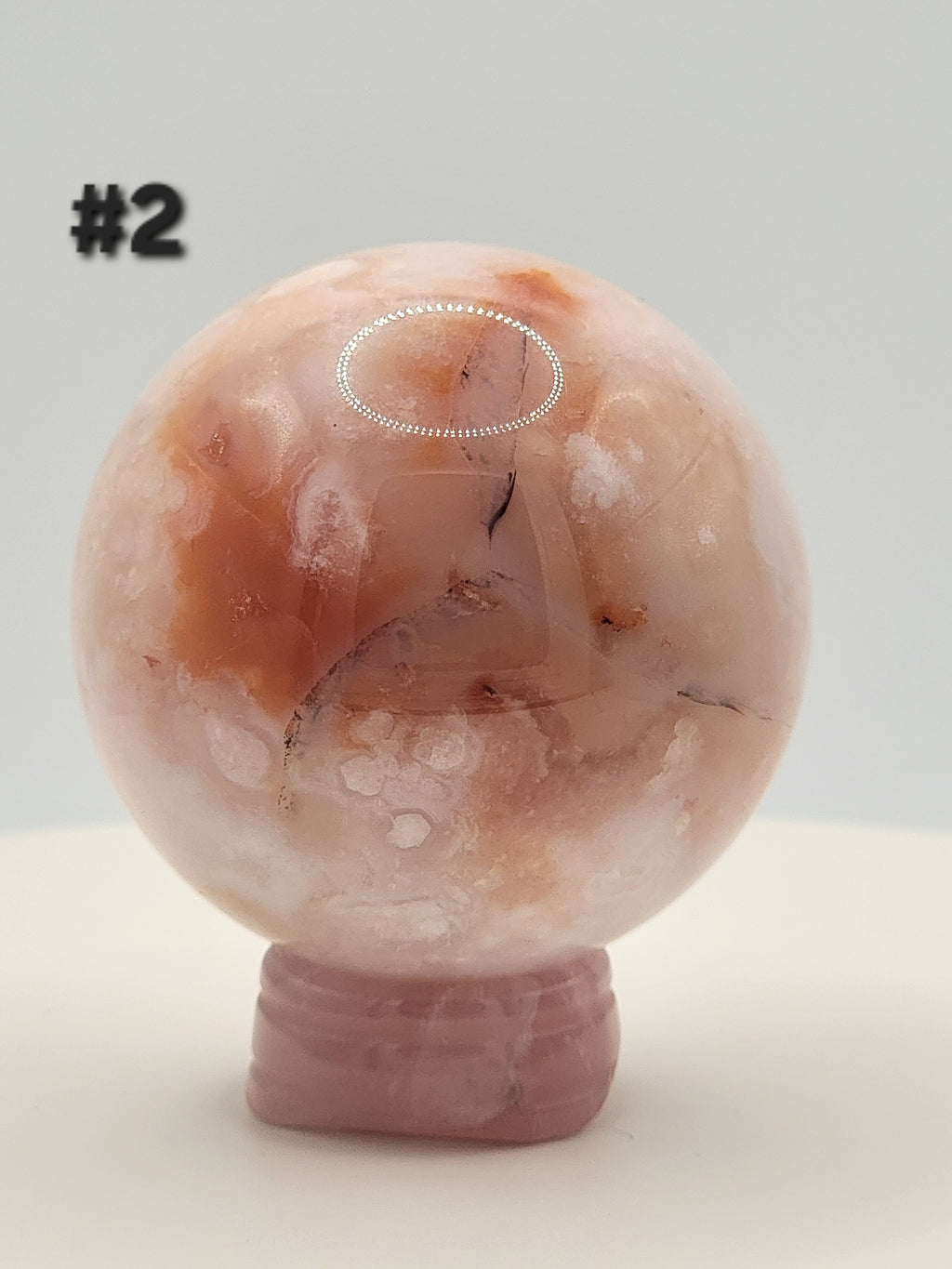Carnelian Flower Agate Sphere – 6.3–6.5 oz Polished Crystal for Creativity, Joy & Empowered Growth