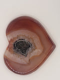 Carnelian Geode Heart 4.4 oz – Fiery Orange Crystal with Sparkling Druzy for Vitality & Creativity