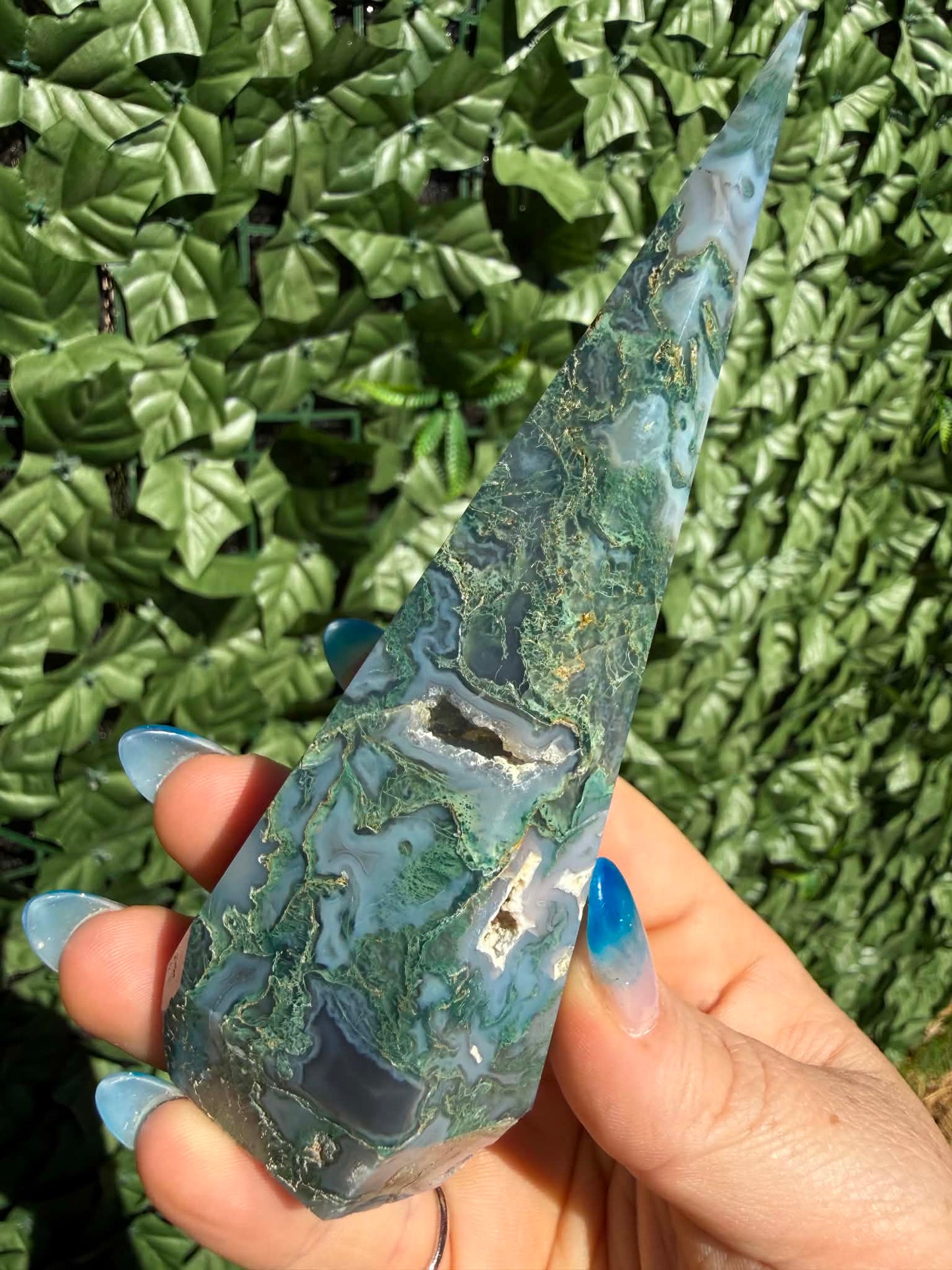 Tree & Moss Agate Diamond Points — Stability • Growth