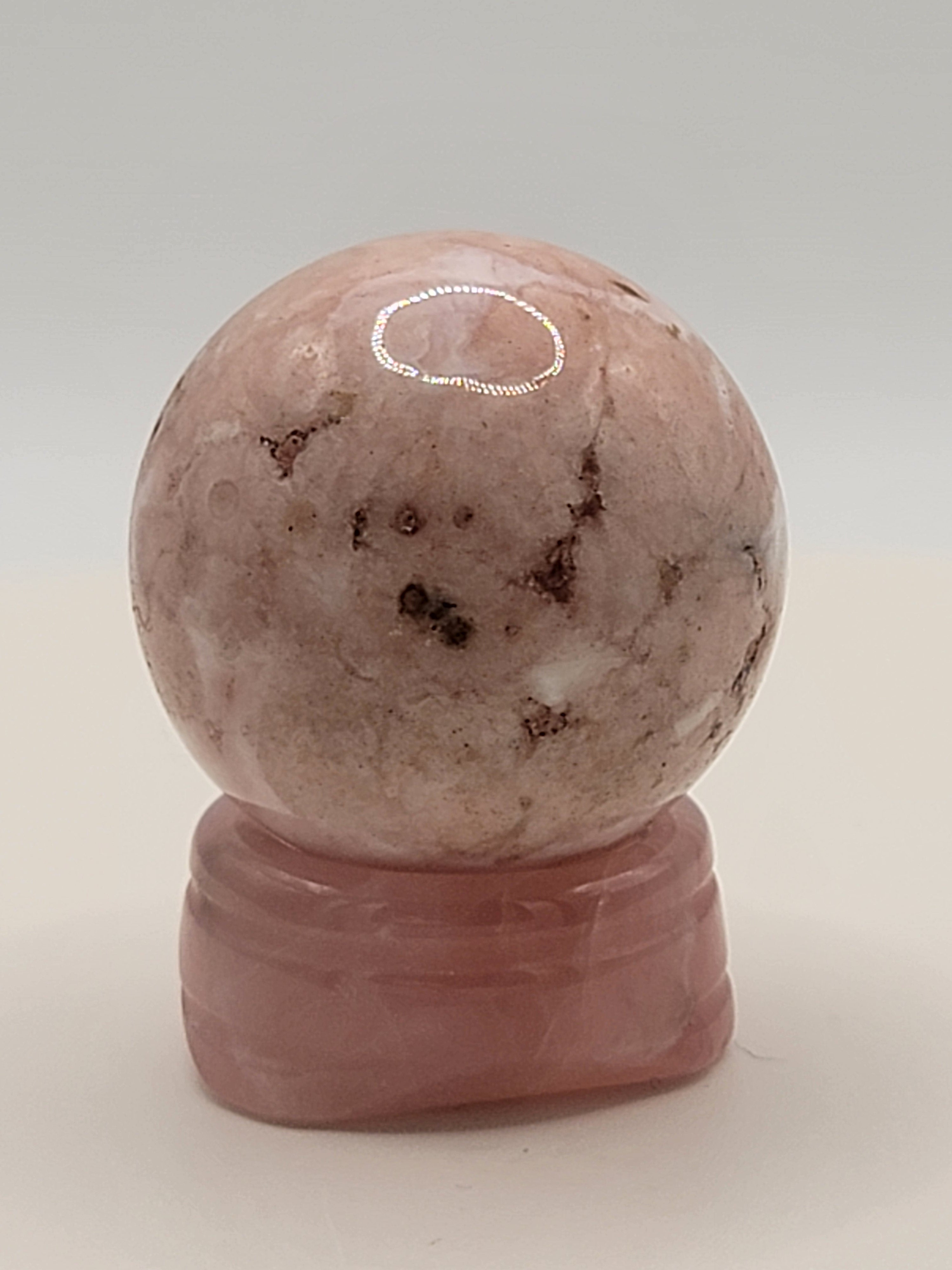 Carnelian Flower Agate Sphere – 1.2 oz Mini Crystal for Creativity, Joy & Gentle Growth