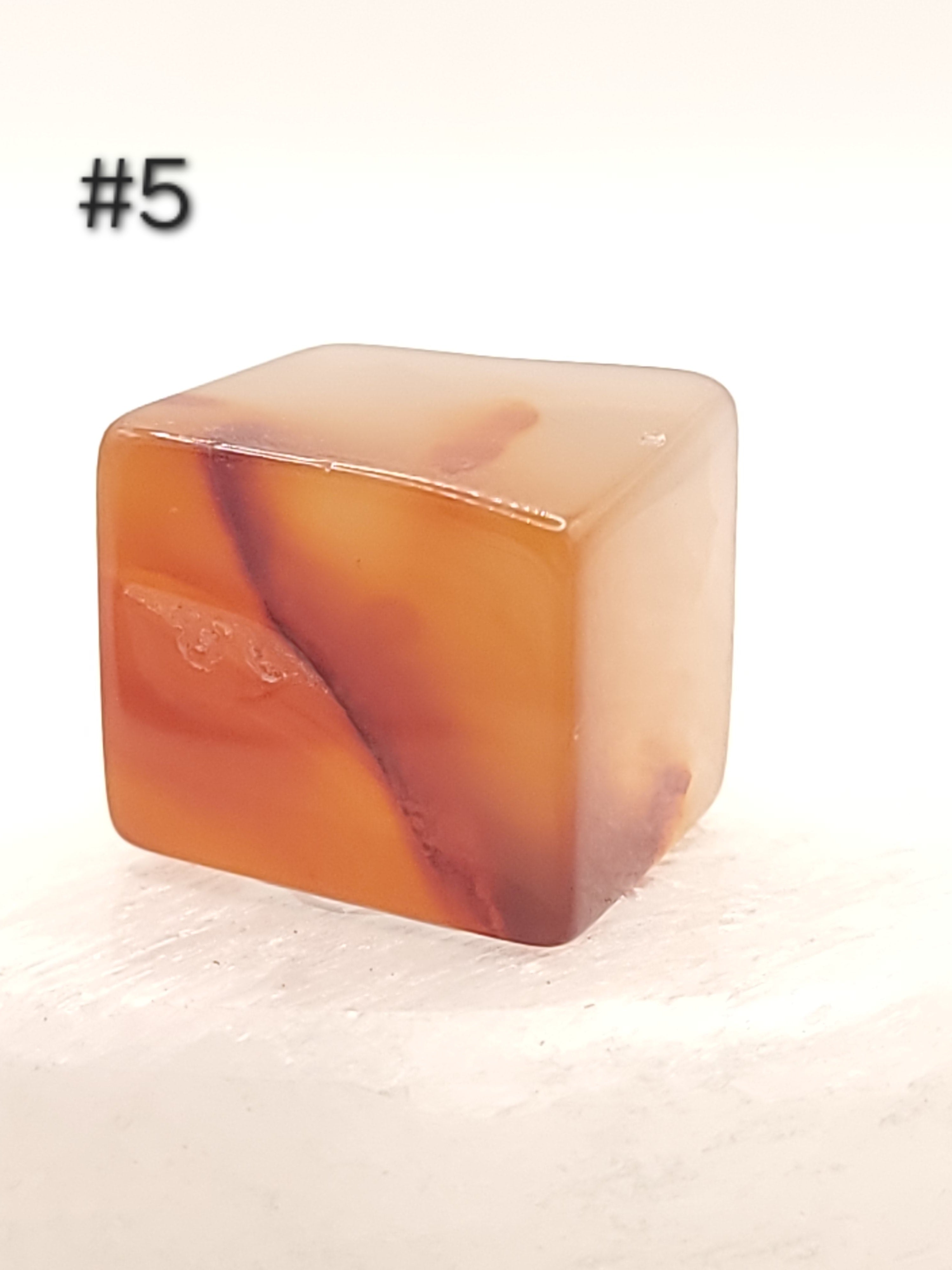Carnelian Cube – 0.5–0.9 oz Polished Mini Crystal for Creativity, Courage & Vitality