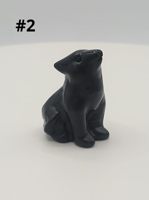 Assorted Small Wolf Carving .7 oz – Mini Crystal Wolves for Strength, Intuition & Protection
