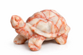 Mexican Banded Agate Turtle – Cream & Red Line Mini Crystal Carving | Pocket‑Size Turtle