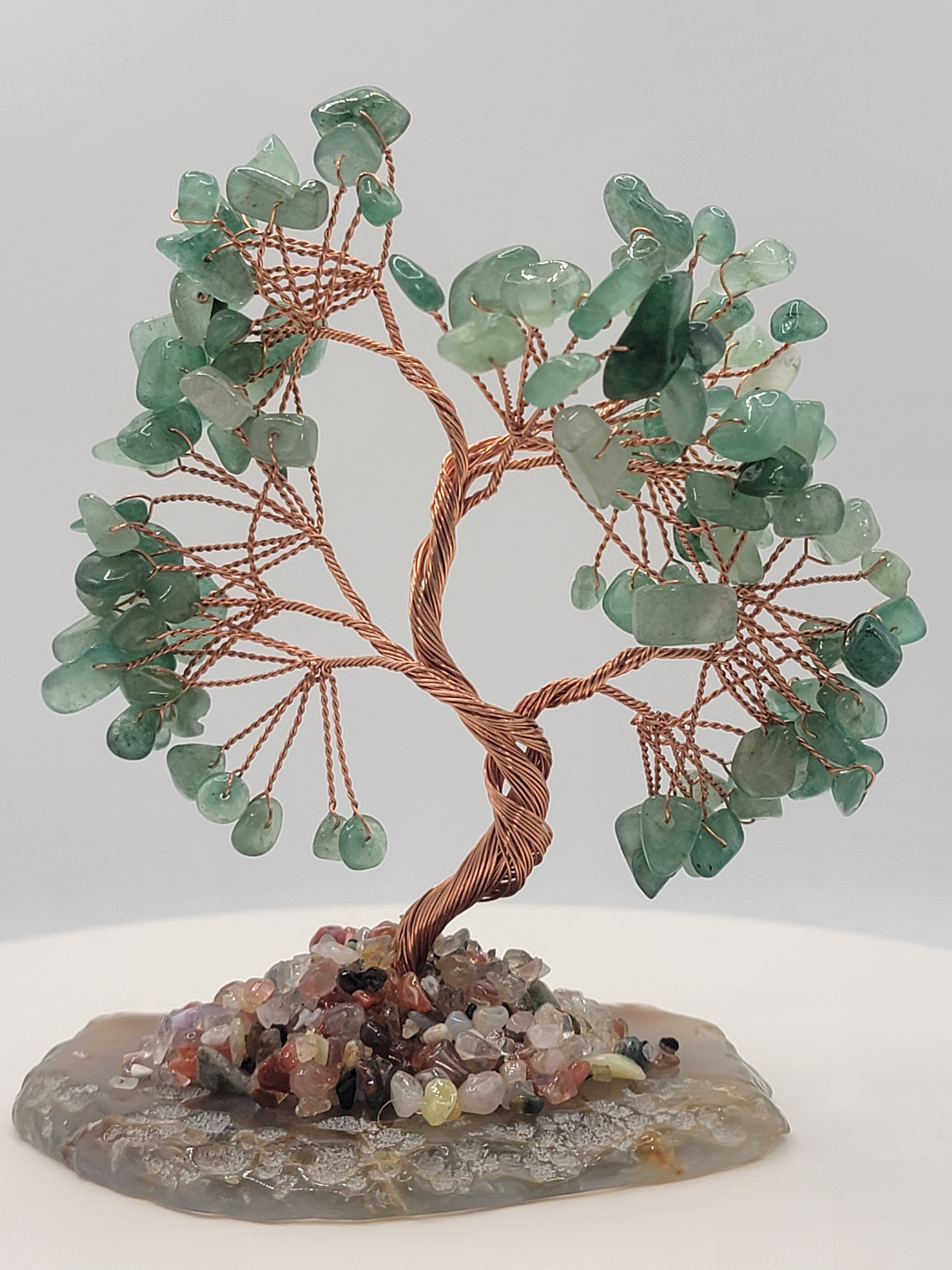 Small Green Agate Gemstone Tree – Crystal Tree for Balance, Growth & Harmony