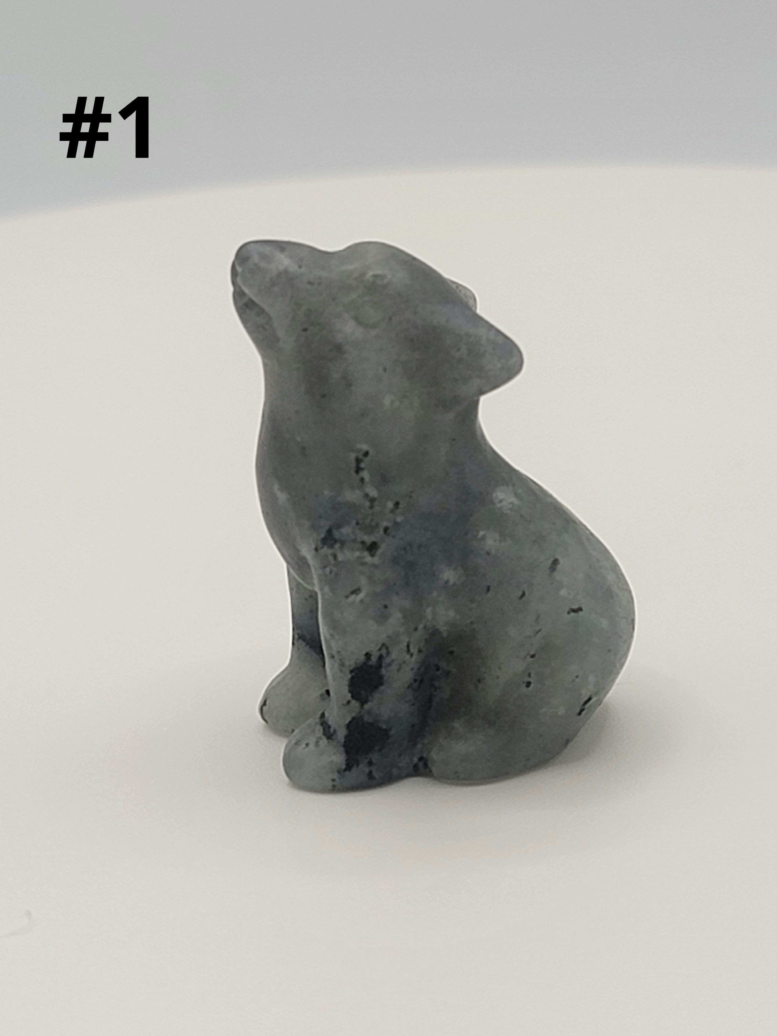 Assorted Small Wolf Carving .7 oz – Mini Crystal Wolves for Strength, Intuition & Protection
