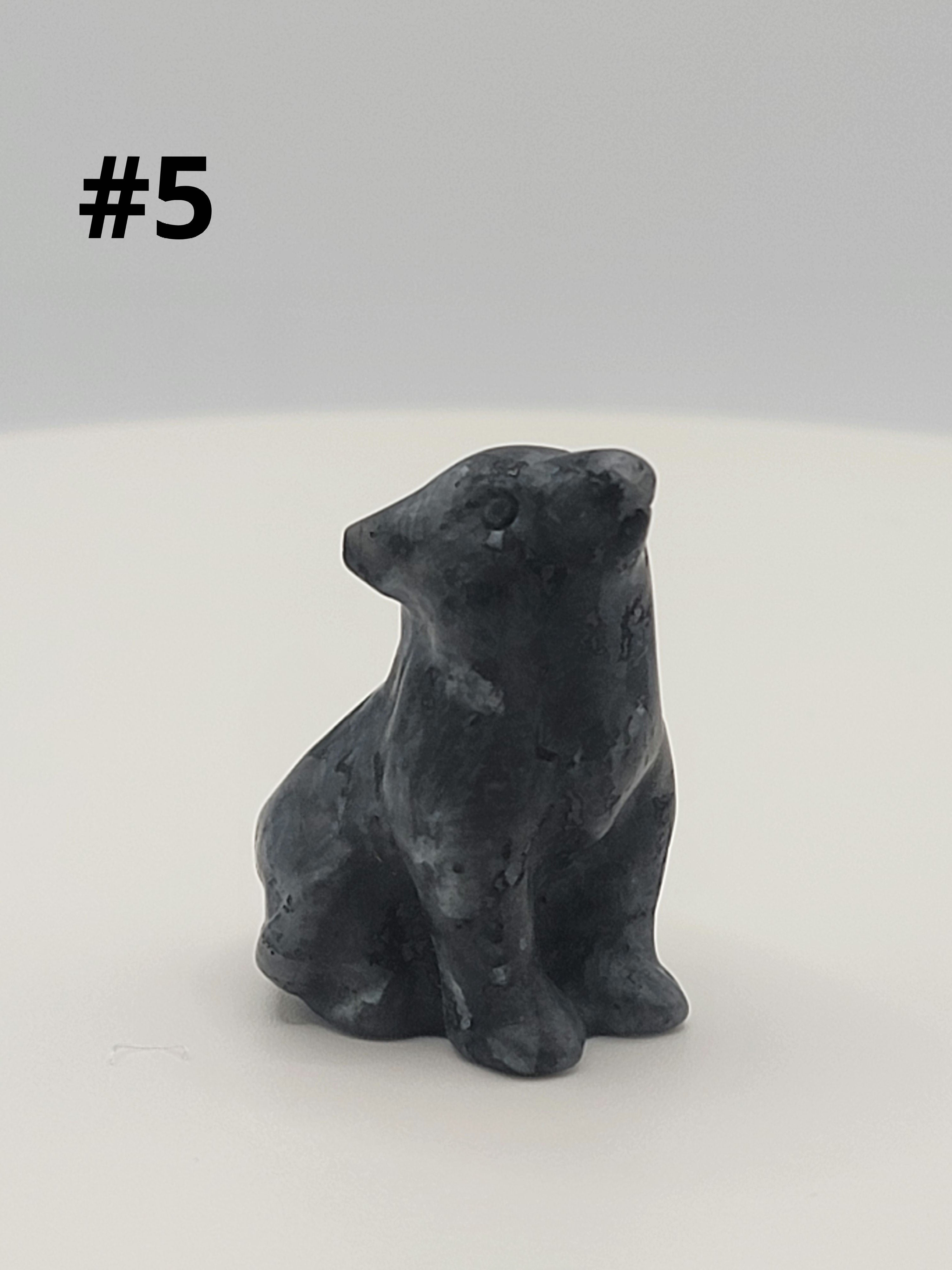 Assorted Small Wolf Carving .7 oz – Mini Crystal Wolves for Strength, Intuition & Protection