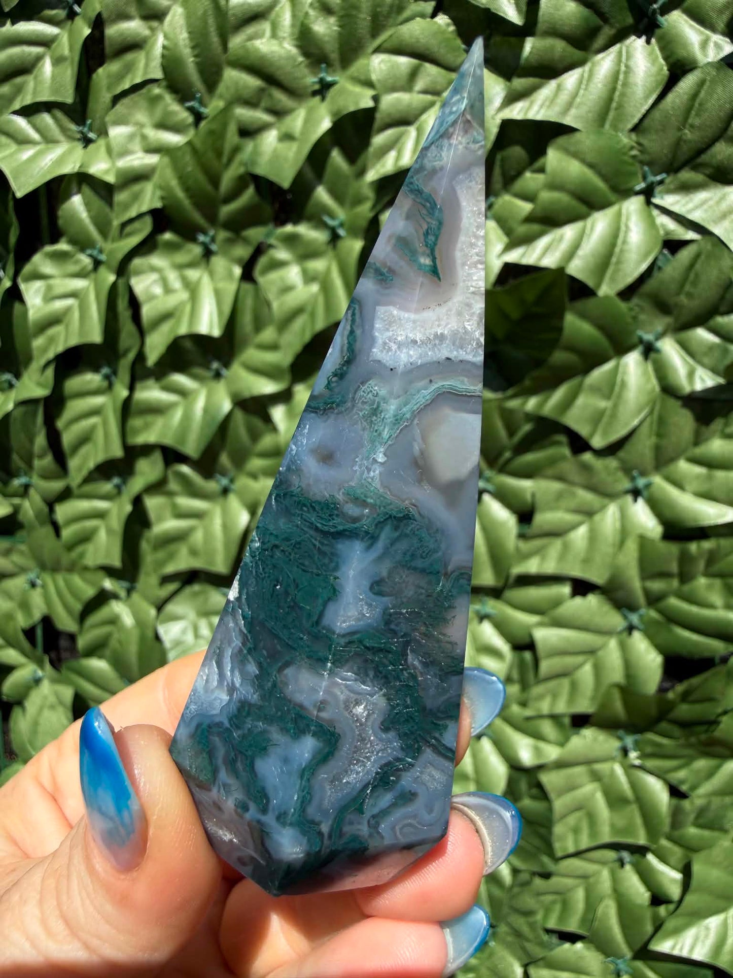 Tree & Moss Agate Diamond Points —Stability • Growth