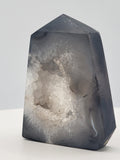 Black Onyx Agate Druzy Tower – Grounding Crystal for Strength, Focus & Inner Power