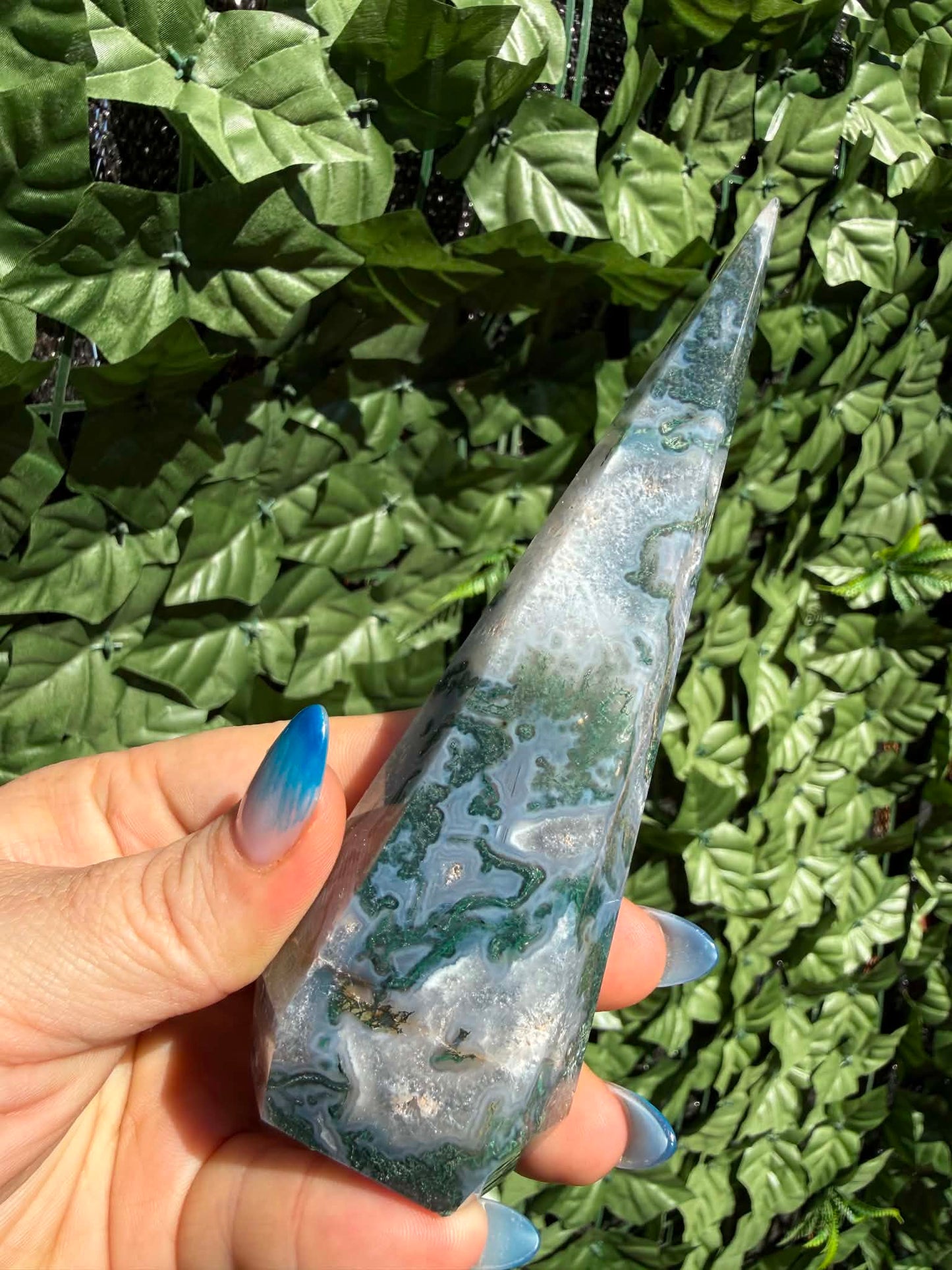 Tree & Moss Agate Diamond Points — Stability • Growth
