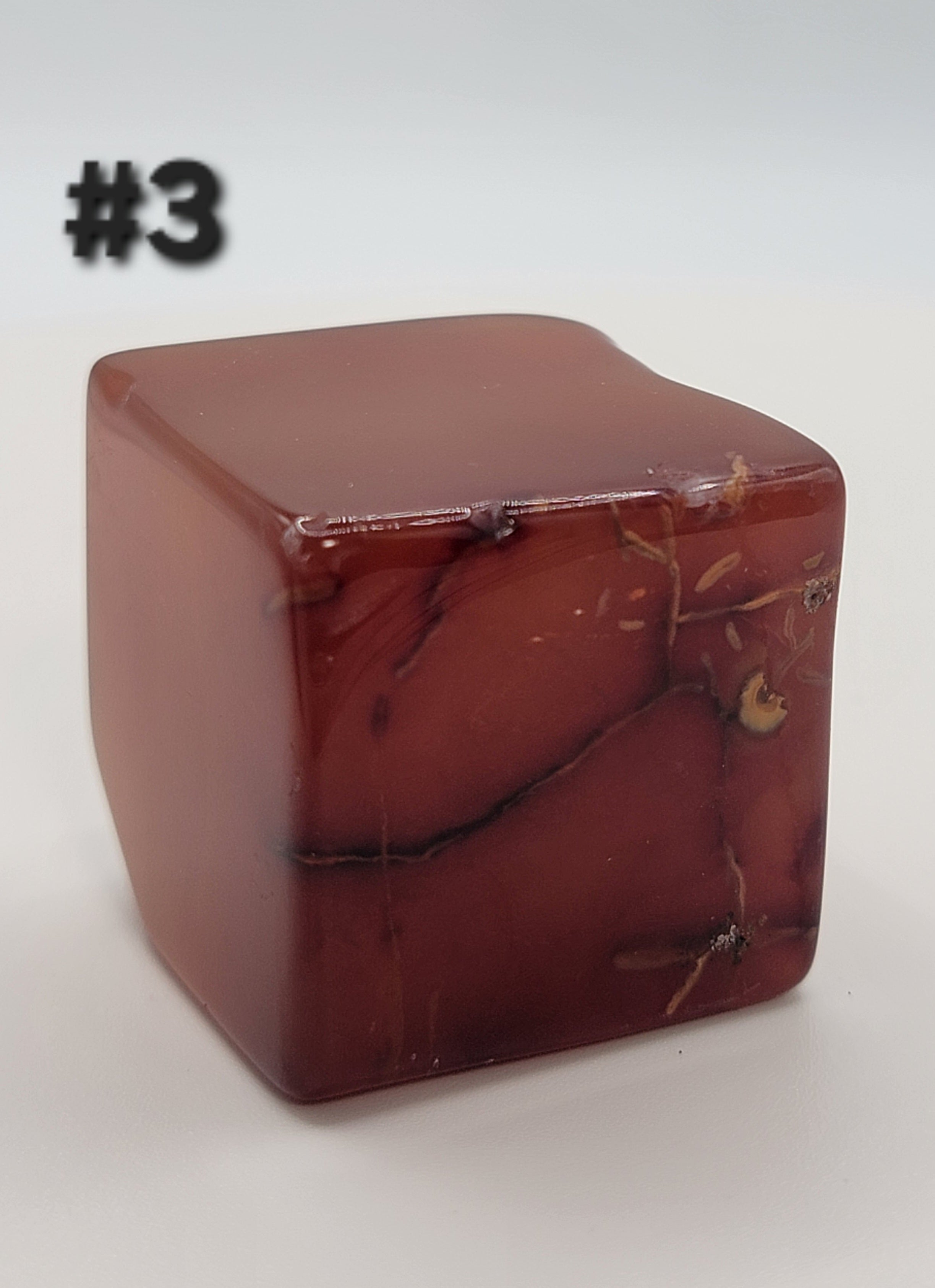 Carnelian Cube – 2–2.9 oz Polished Crystal for Strength, Creativity & Energizing Vitality