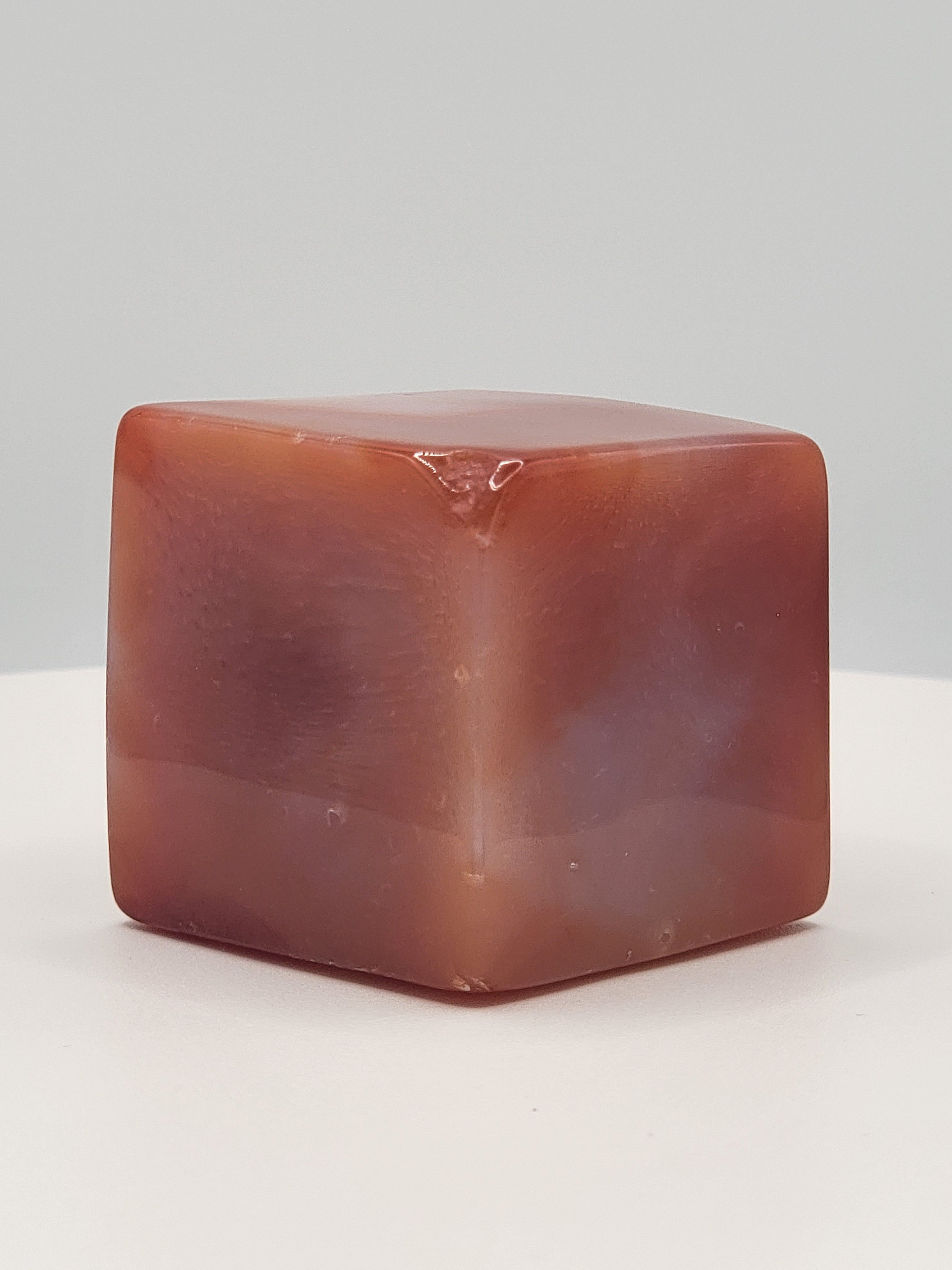 Carnelian Cube – 4 oz Polished Crystal for Strength, Creativity & Grounded Vitality