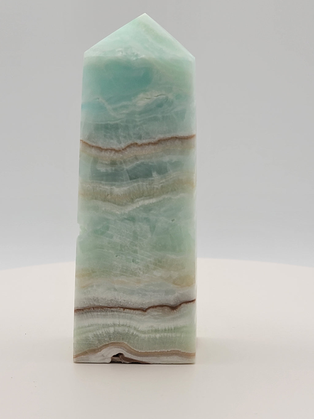 Caribbean Calcite Tower 5.8 oz – Ocean‑Blue Crystal for Calm, Clarity & Peaceful Energy