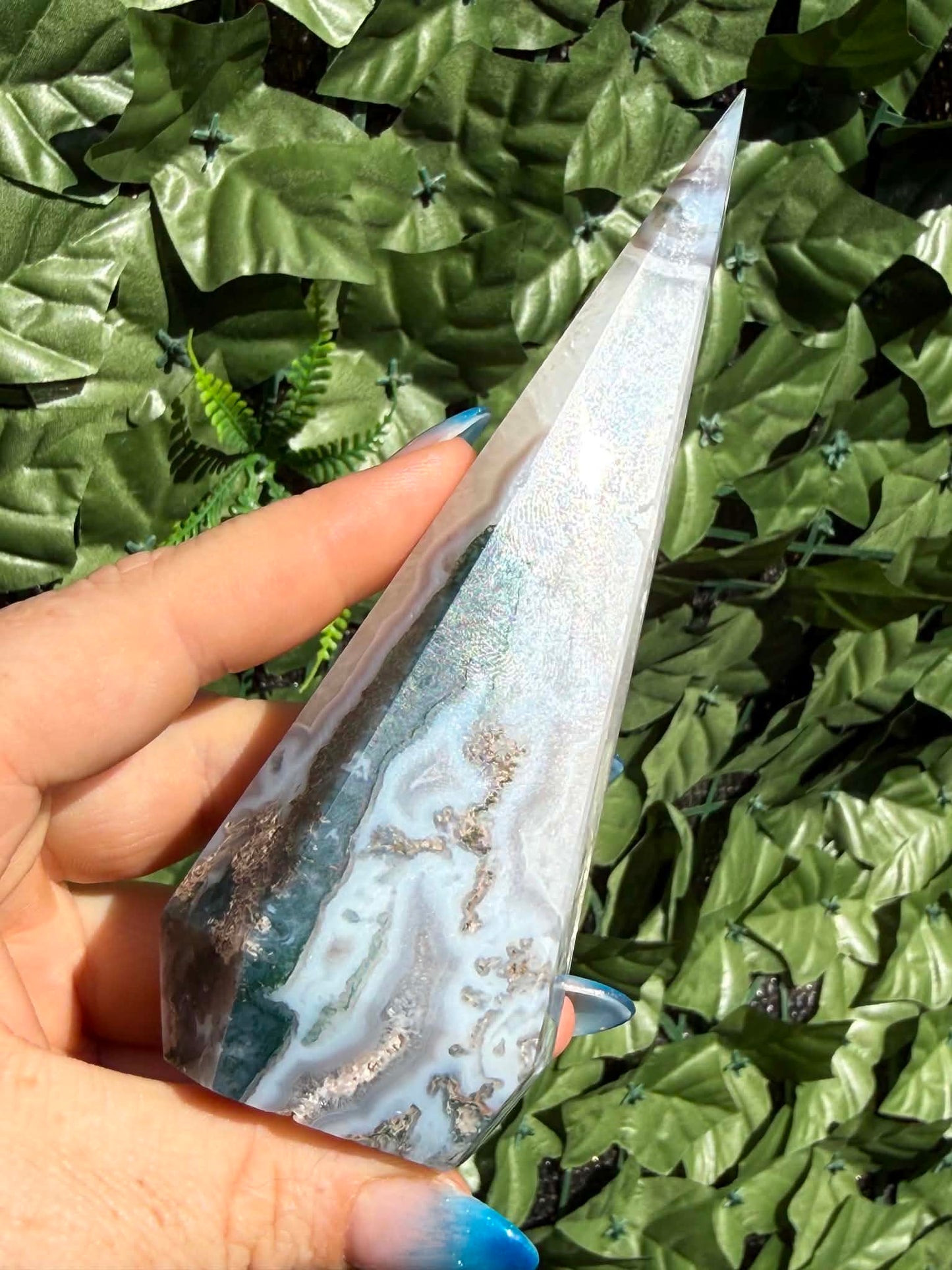 Tree & Moss Agate Diamond Points — Stability • Growth