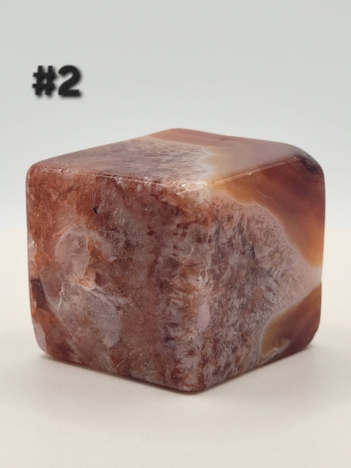 Carnelian Cube – 3 oz Polished Crystal for Strength, Creativity & Grounded Vitality