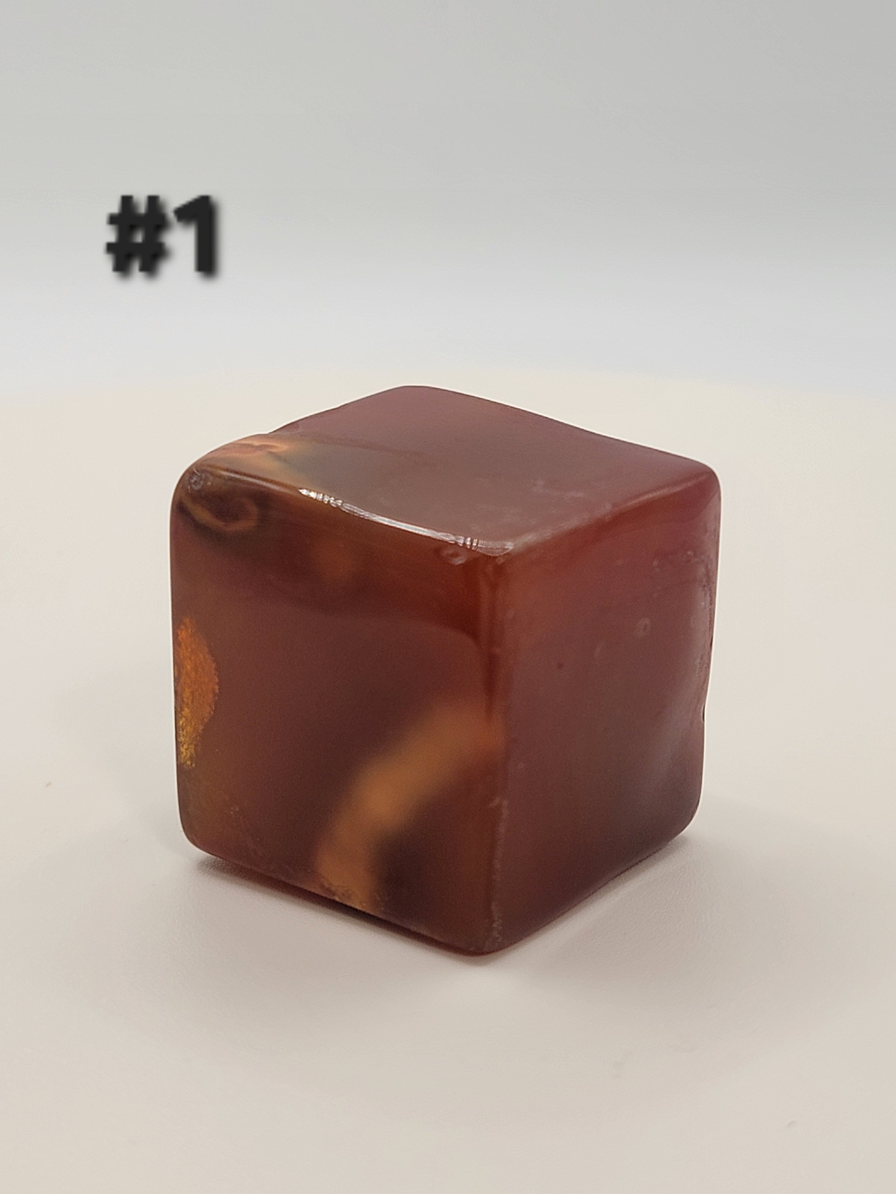 Carnelian Cube – 1–1.9 oz Polished Crystal for Creativity, Courage & Energizing Vitality
