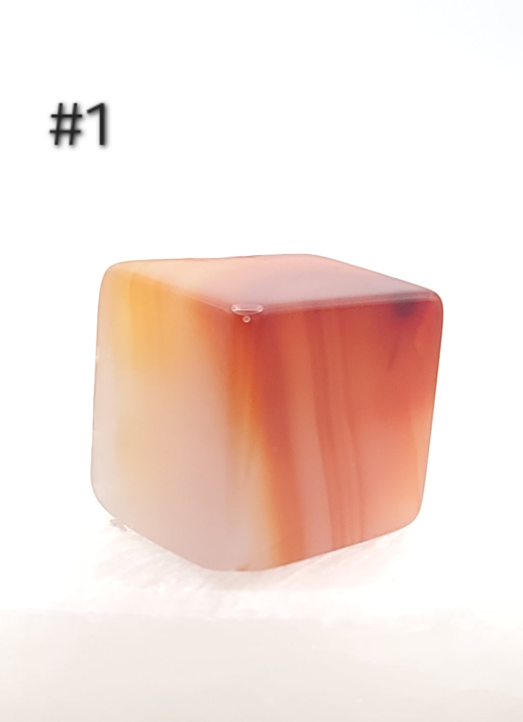 Carnelian Cube – 0.5–0.9 oz Polished Mini Crystal for Creativity, Courage & Vitality