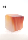 Carnelian Cube – 0.5–0.9 oz Polished Mini Crystal for Creativity, Courage & Vitality
