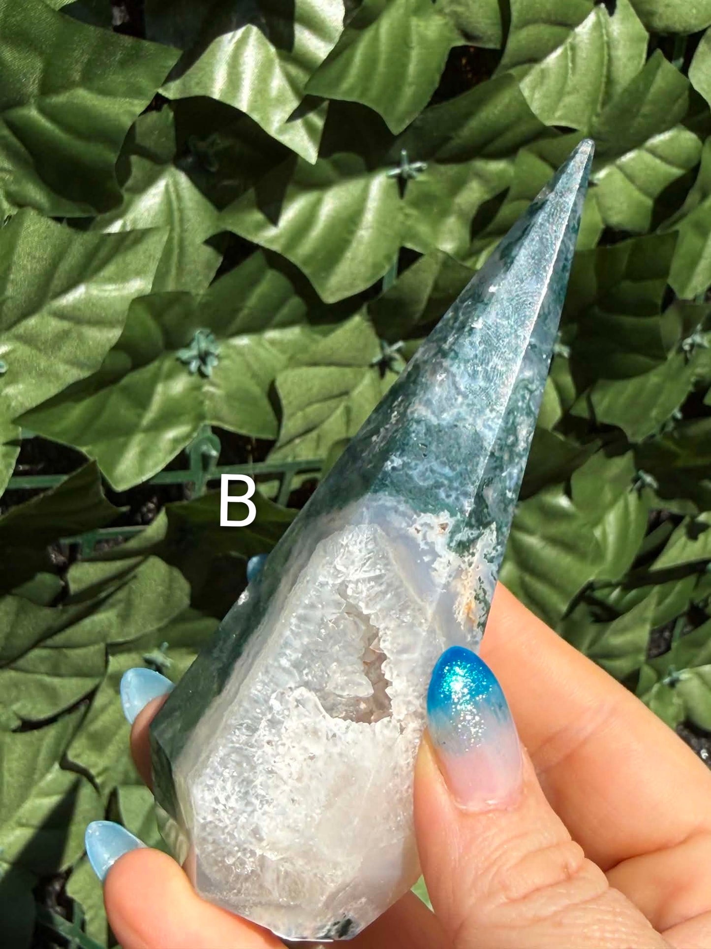 Tree & Moss Agate Diamond Points — Stability • Growth